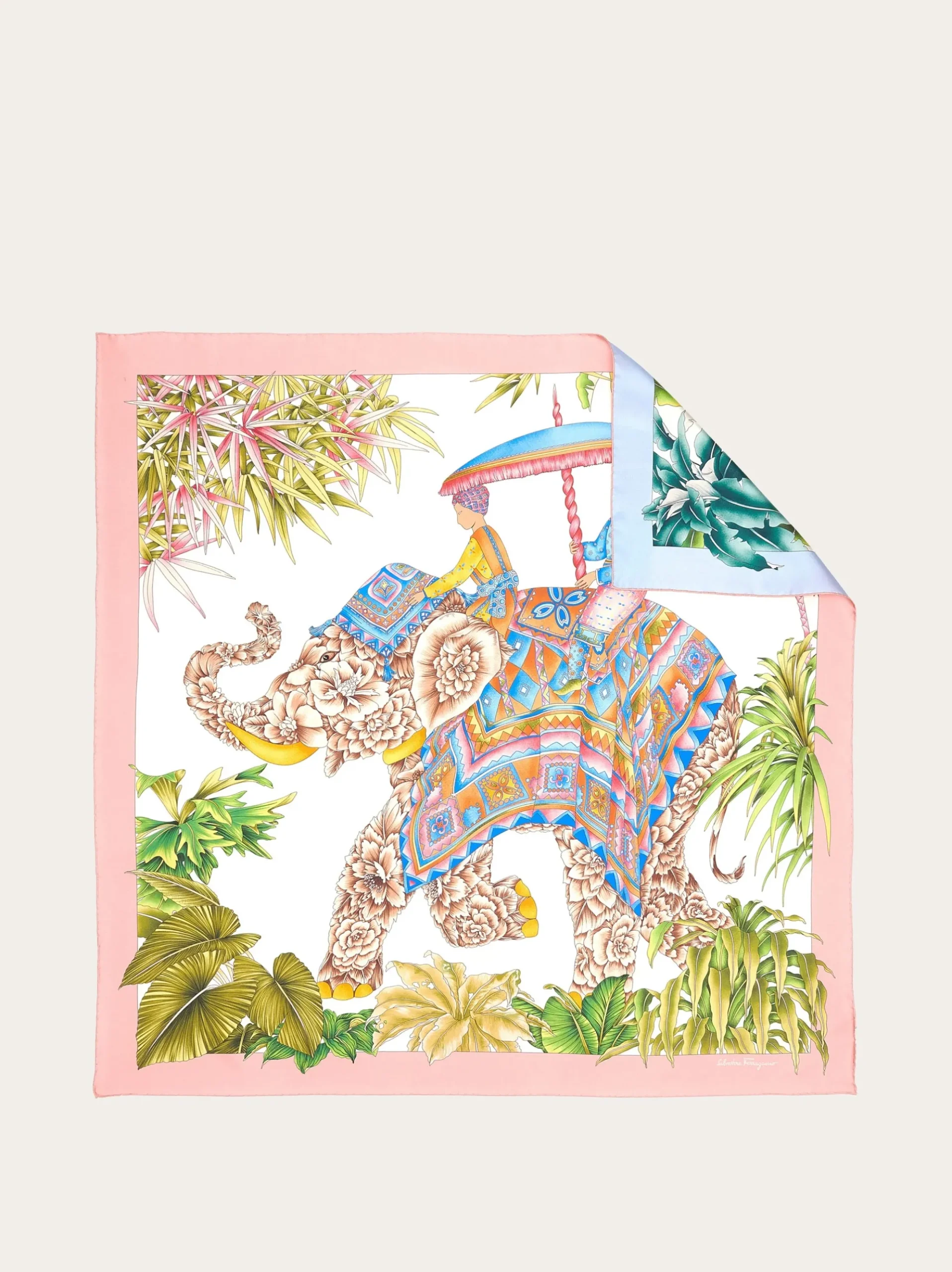 India print silk double face scarf - Women