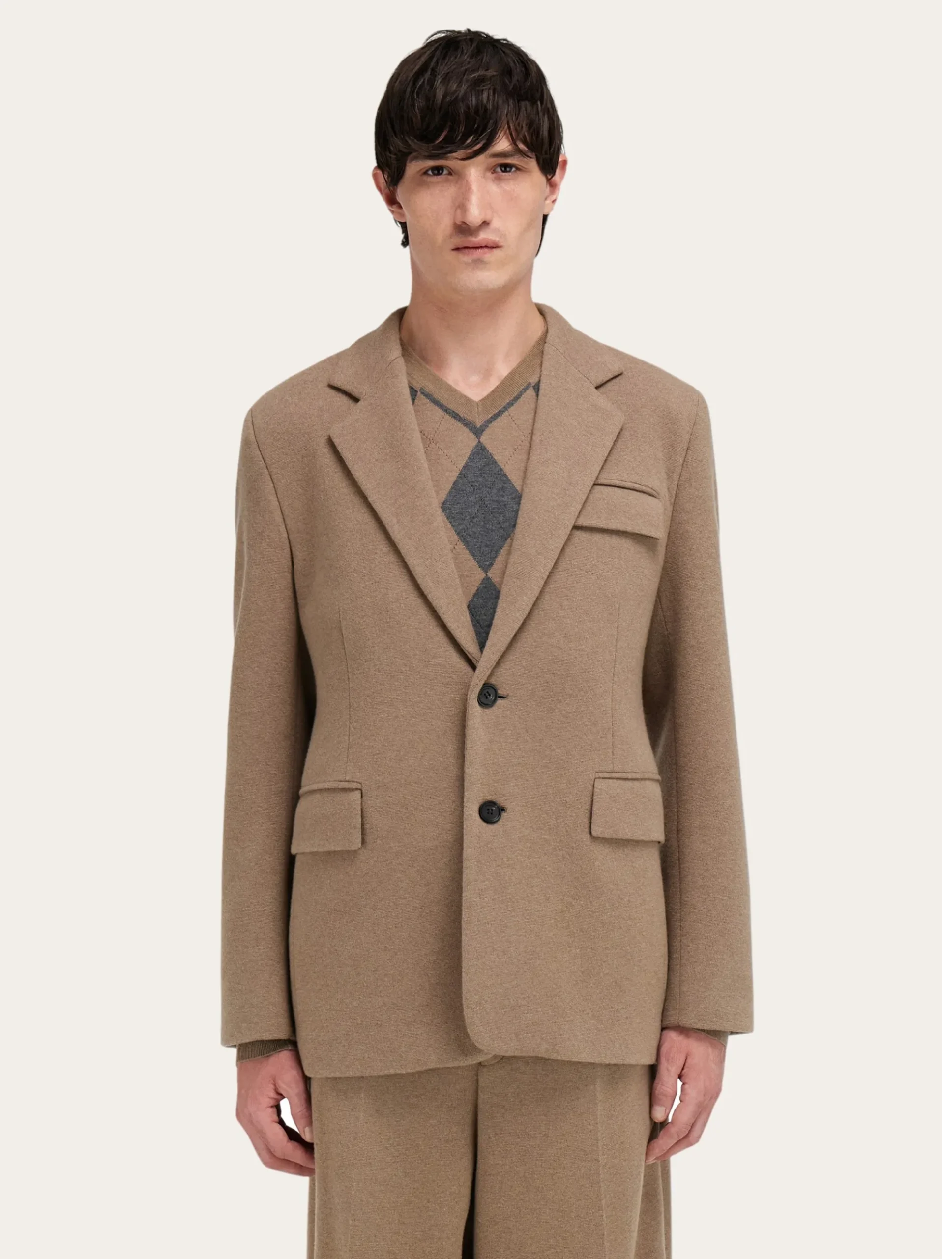 Jersey interlock blazer - Men