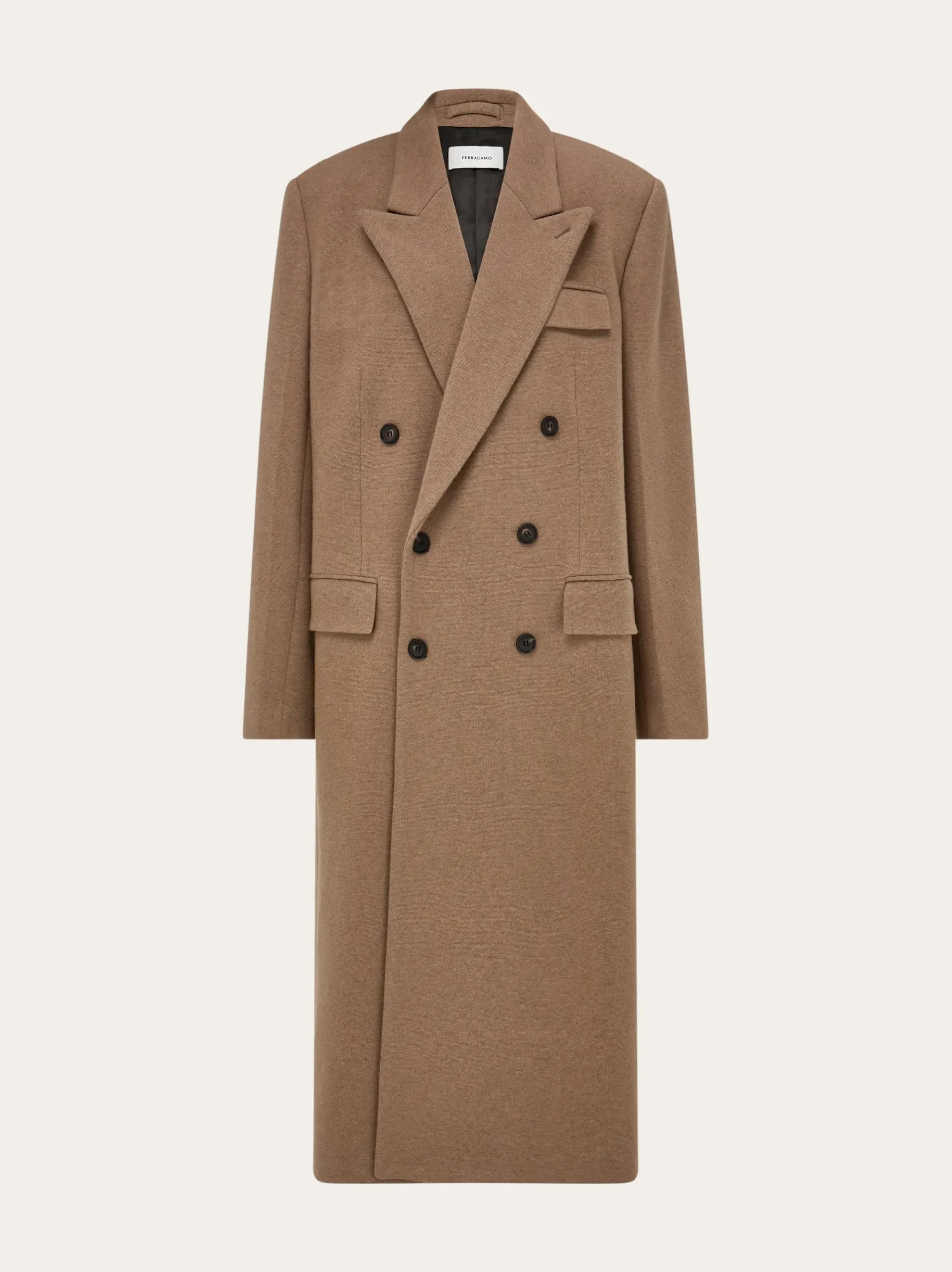 Jersey interlock double breasted coat - Men