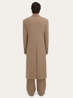 Jersey interlock double breasted coat - Men