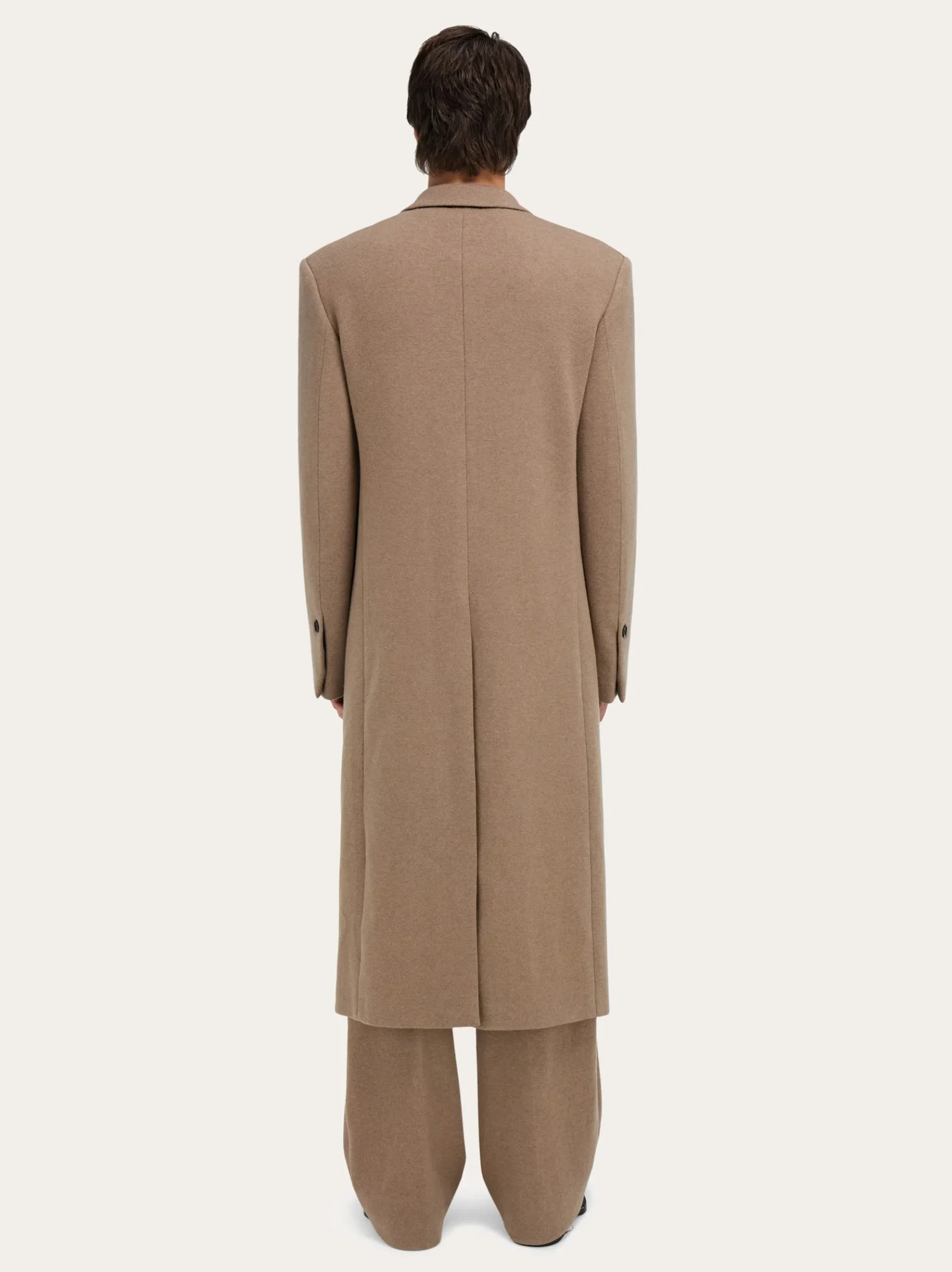 Jersey interlock double breasted coat - Men