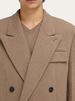 Jersey interlock double breasted coat - Men
