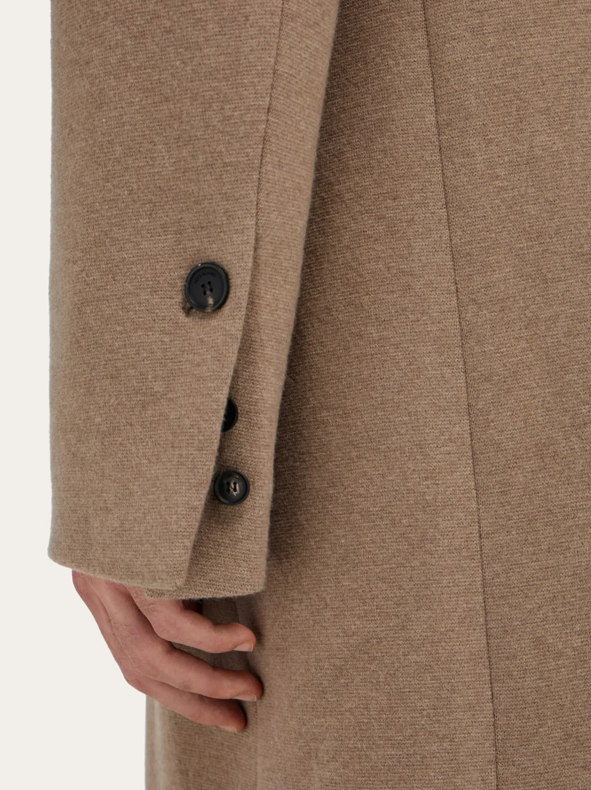 Jersey interlock double breasted coat - Men