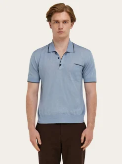 Knitted polo with contrasting trims - Men