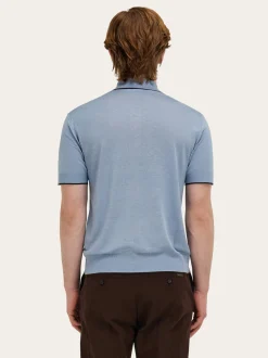 Knitted polo with contrasting trims - Men