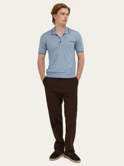 Knitted polo with contrasting trims - Men