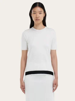 Knitted silk T-shirt - Women