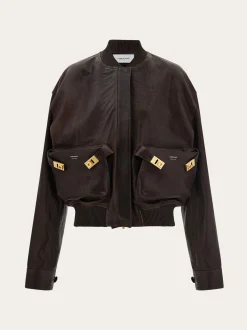 Leather bomber jacket - Women