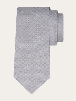 Link print silk tie - Men