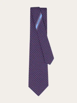 Link print silk tie - Men