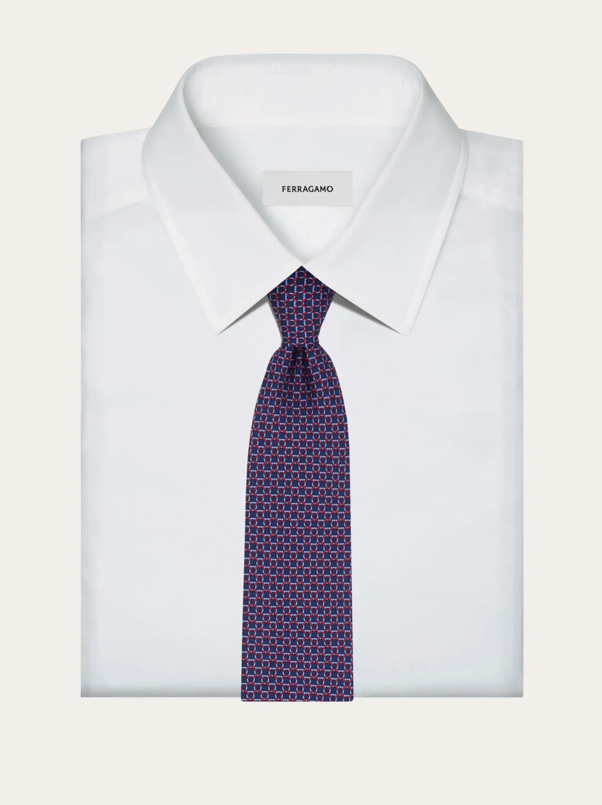 Link print silk tie - Men
