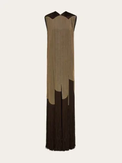 Long dress with fringe detail - Women