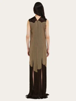 Long dress with fringe detail - Women
