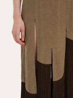 Long dress with fringe detail - Women