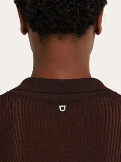 Long sleeve knitted polo shirt - Men