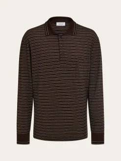 Long sleeve striped polo shirt - Men