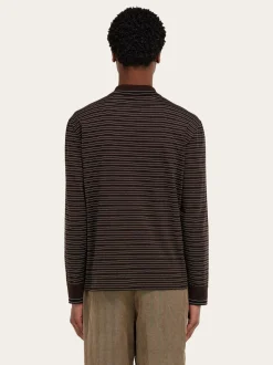 Long sleeve striped polo shirt - Men