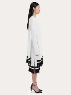 Longline cardigan with fringe detail - Women