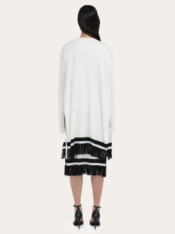 Longline cardigan with fringe detail - Women