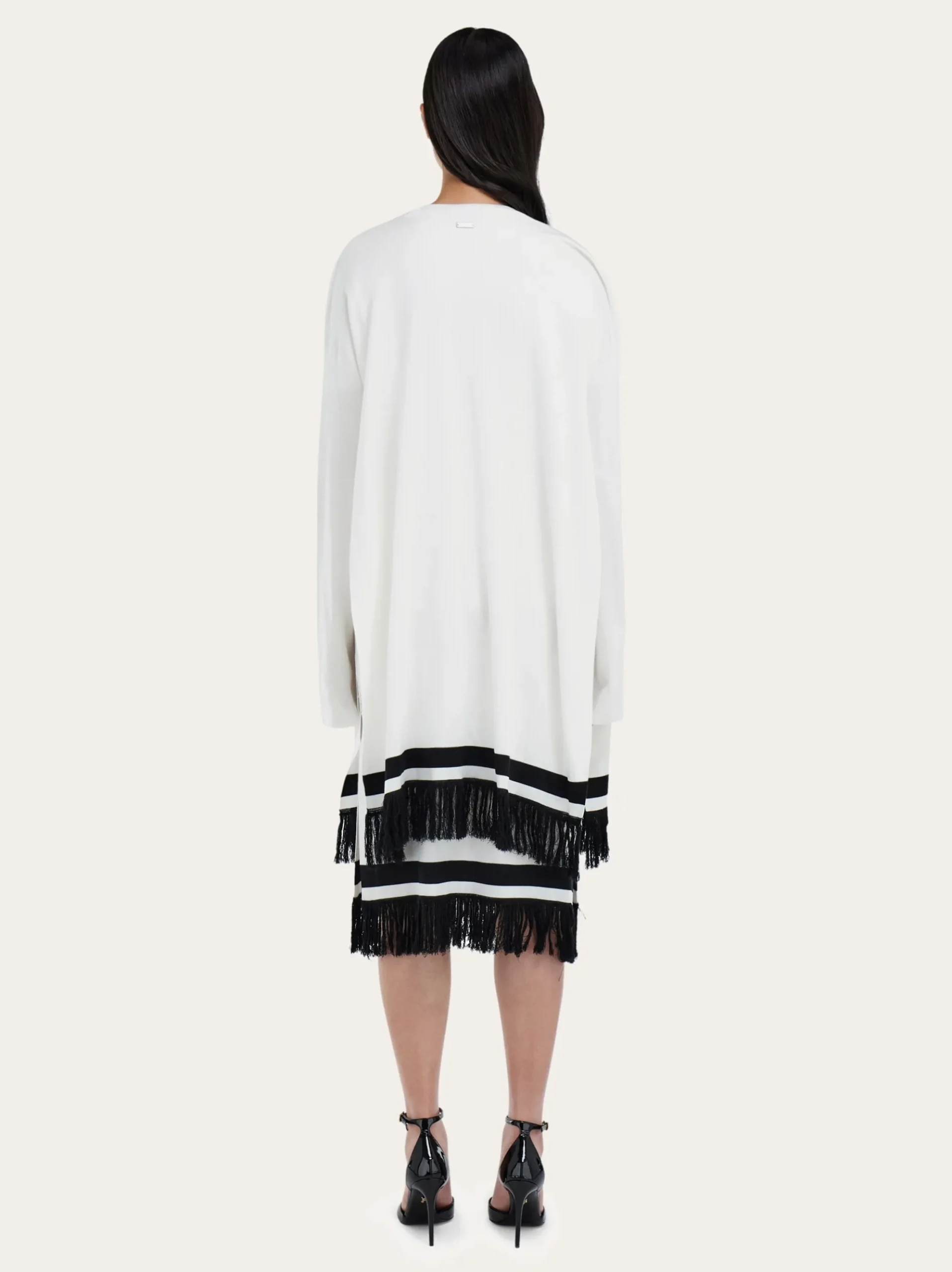 Longline cardigan with fringe detail - Women