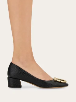Low heeled pump with maxi Gancio detail - Women
