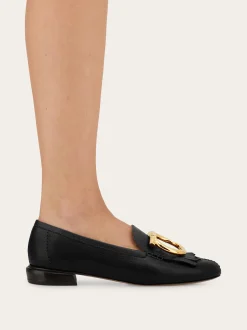 Maxi Gancini loafer with fringe detail - Women