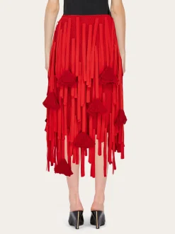 Mesh skirt with flower detail - Women