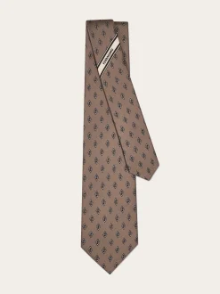 Micro Gancini print silk tie - Men