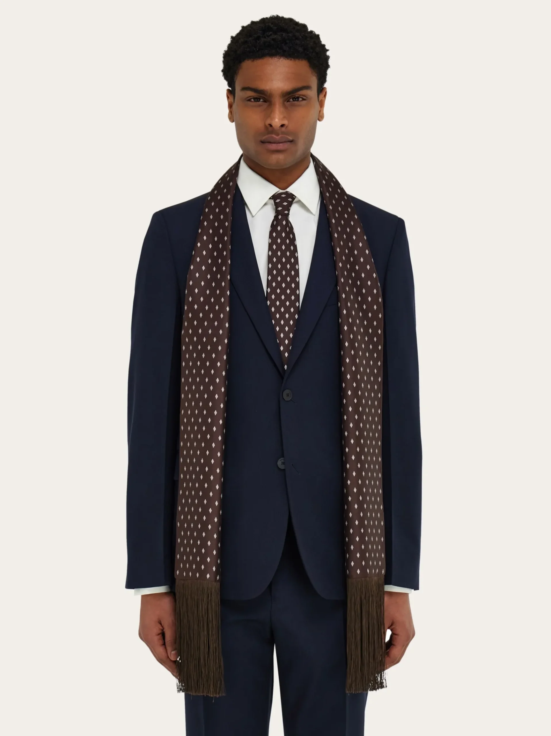 Micro Gancini print silk scarf - Men