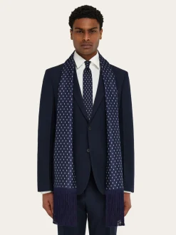 Micro Gancini print silk scarf - Men