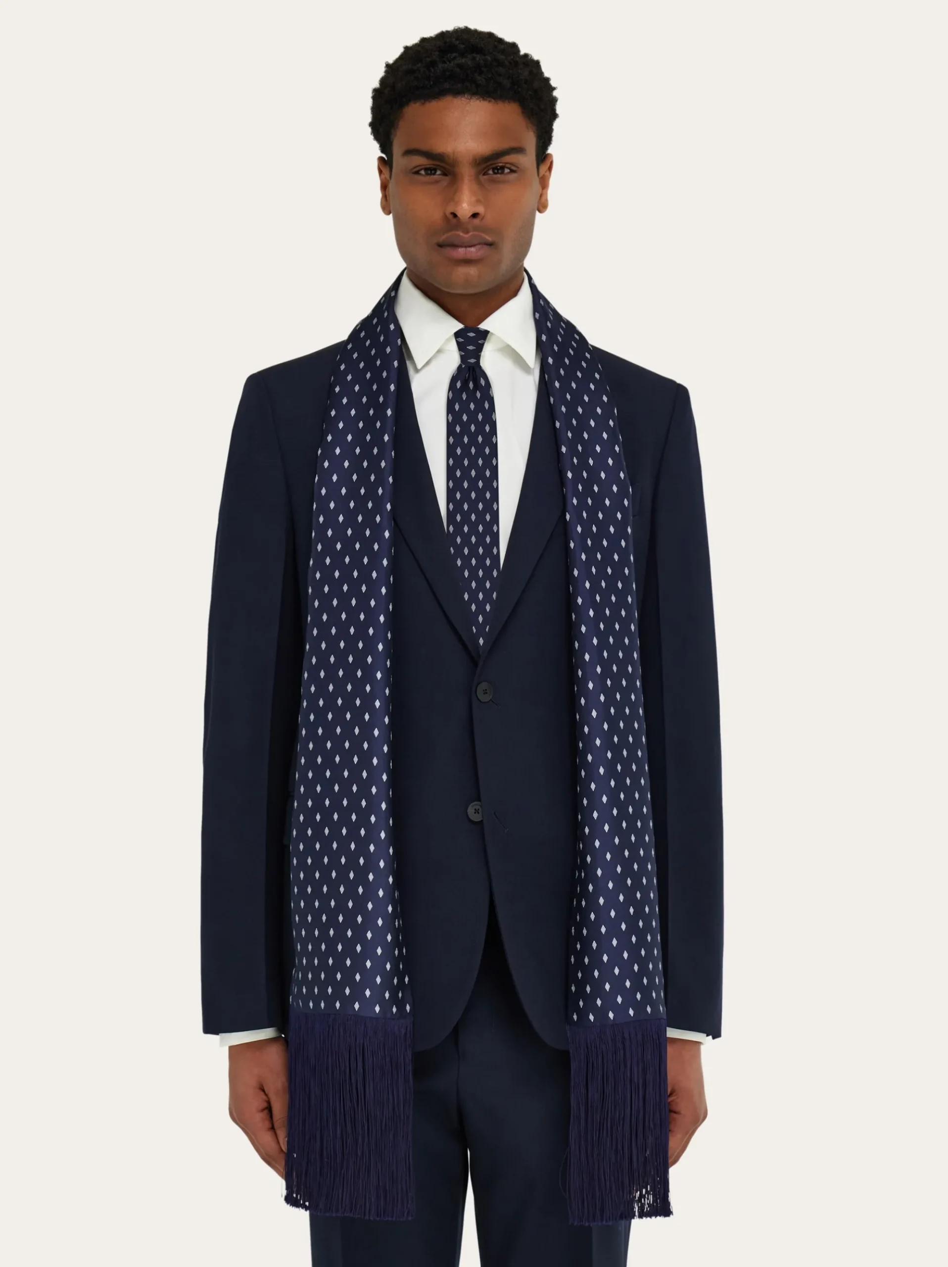 Micro Gancini print silk scarf - Men
