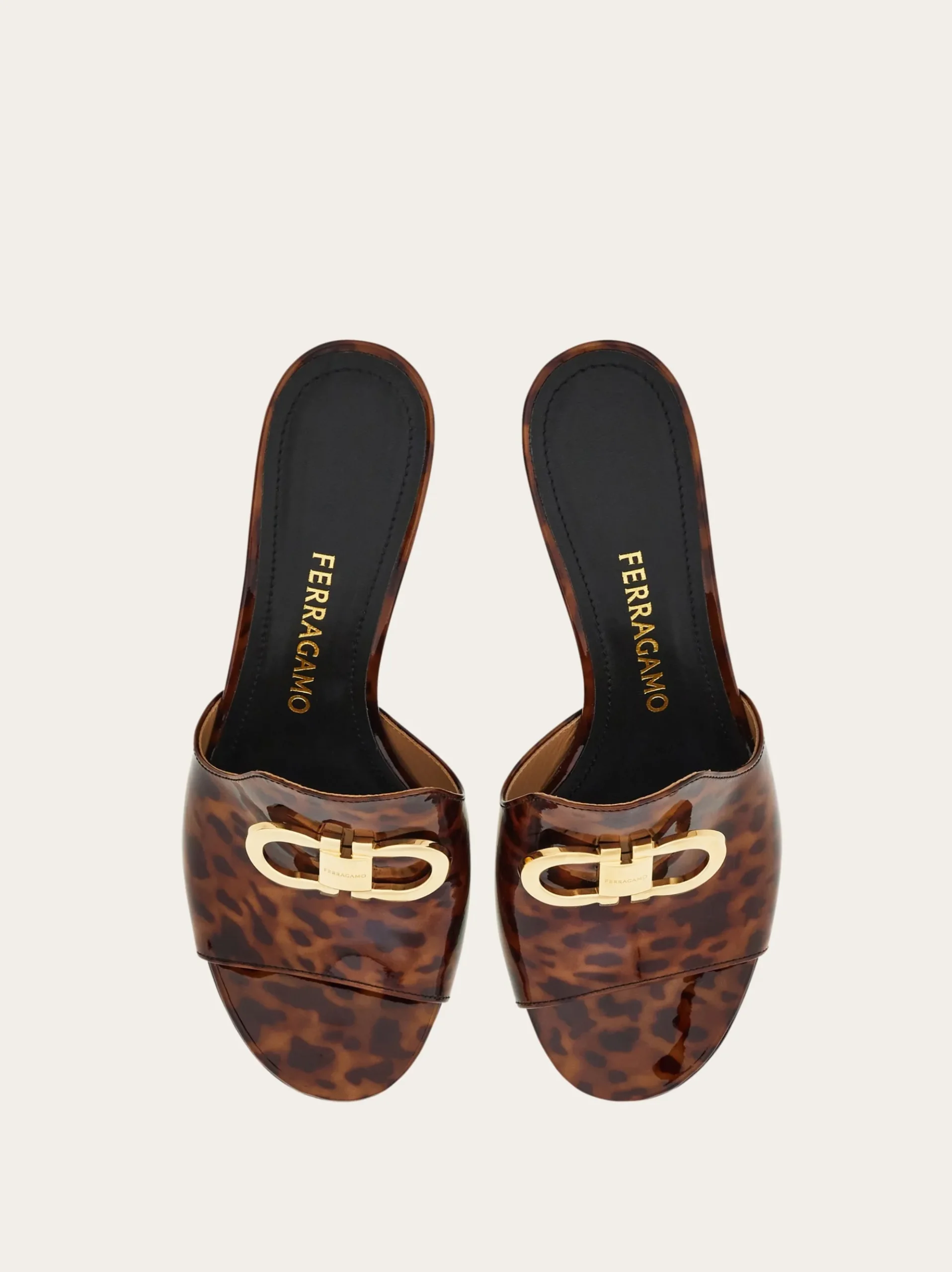 Mid heel slide with Gancini buckle - Women