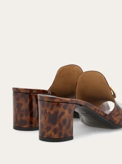 Mid heel slide with Gancini buckle - Women