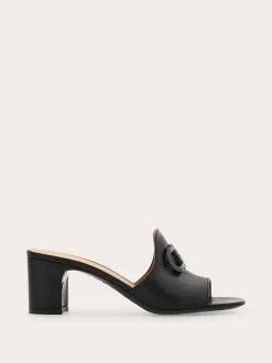 Mid heel slide with Gancini buckle - Women