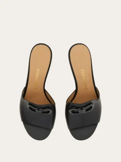 Mid heel slide with Gancini buckle - Women