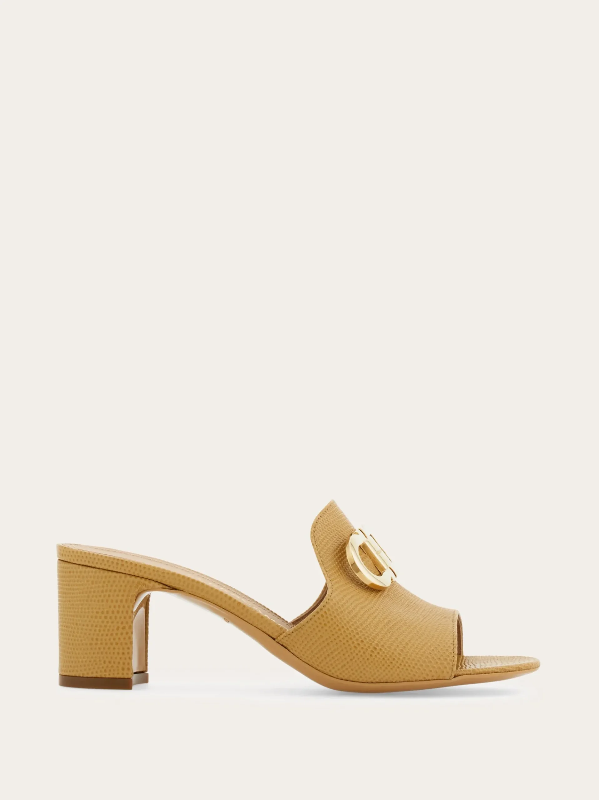 Mid heel slide with Gancini buckle - Women