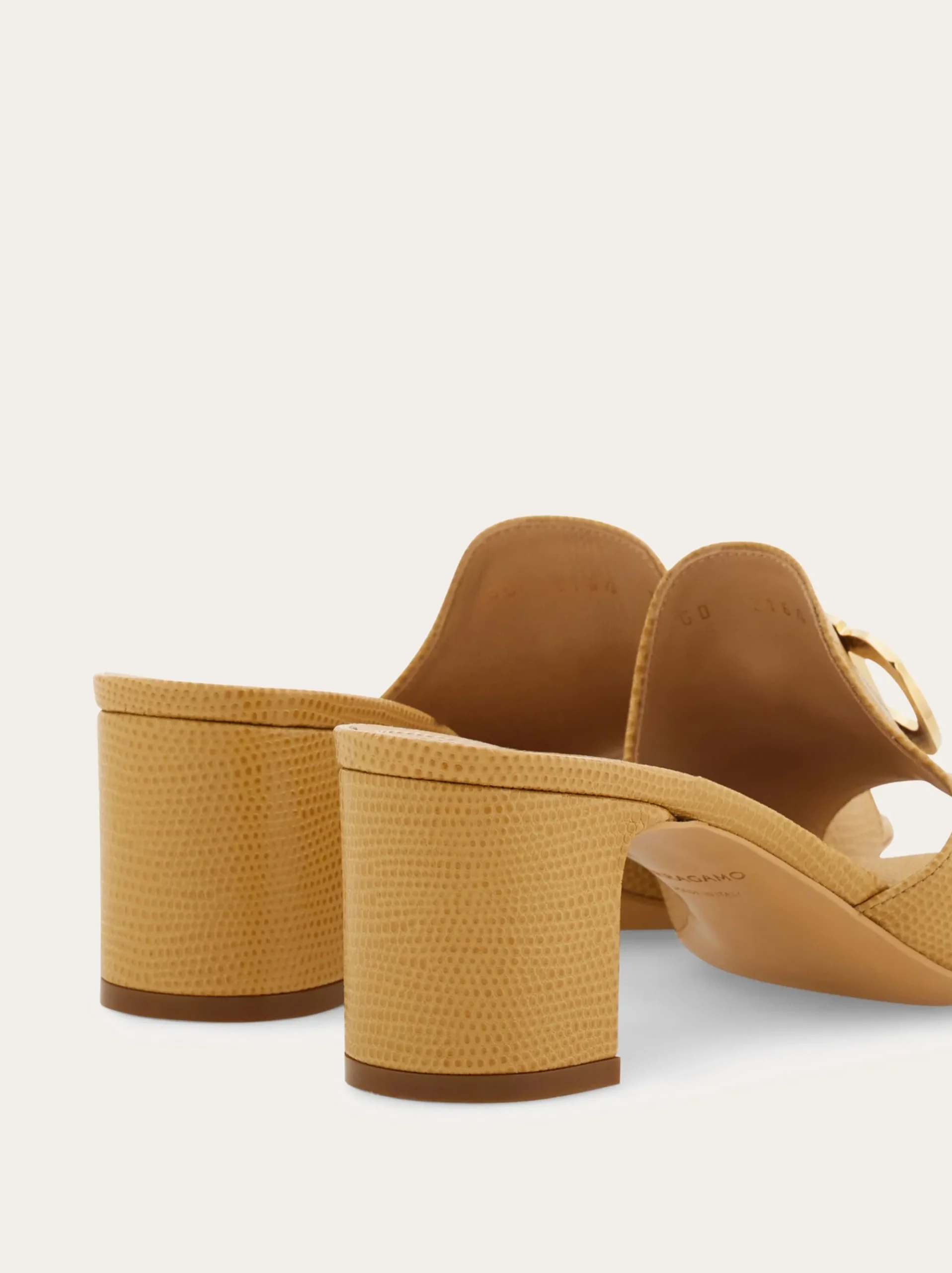 Mid heel slide with Gancini buckle - Women