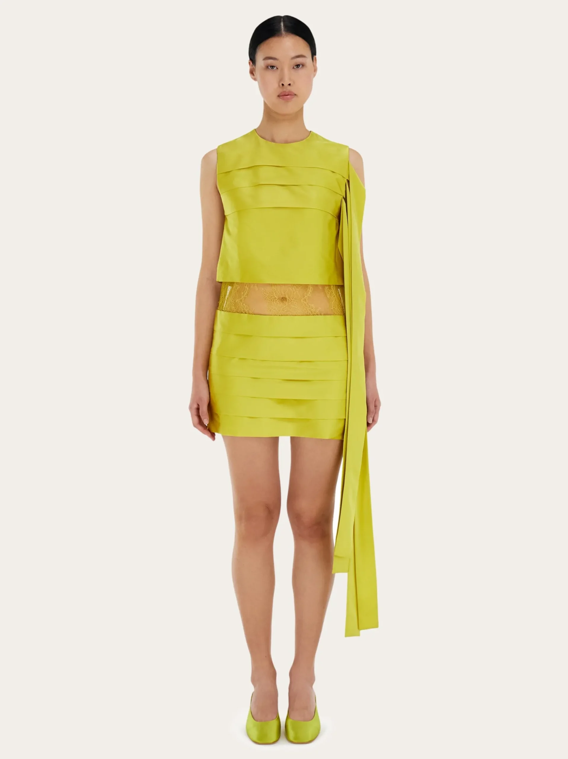 Mini dress with lace detail - Women