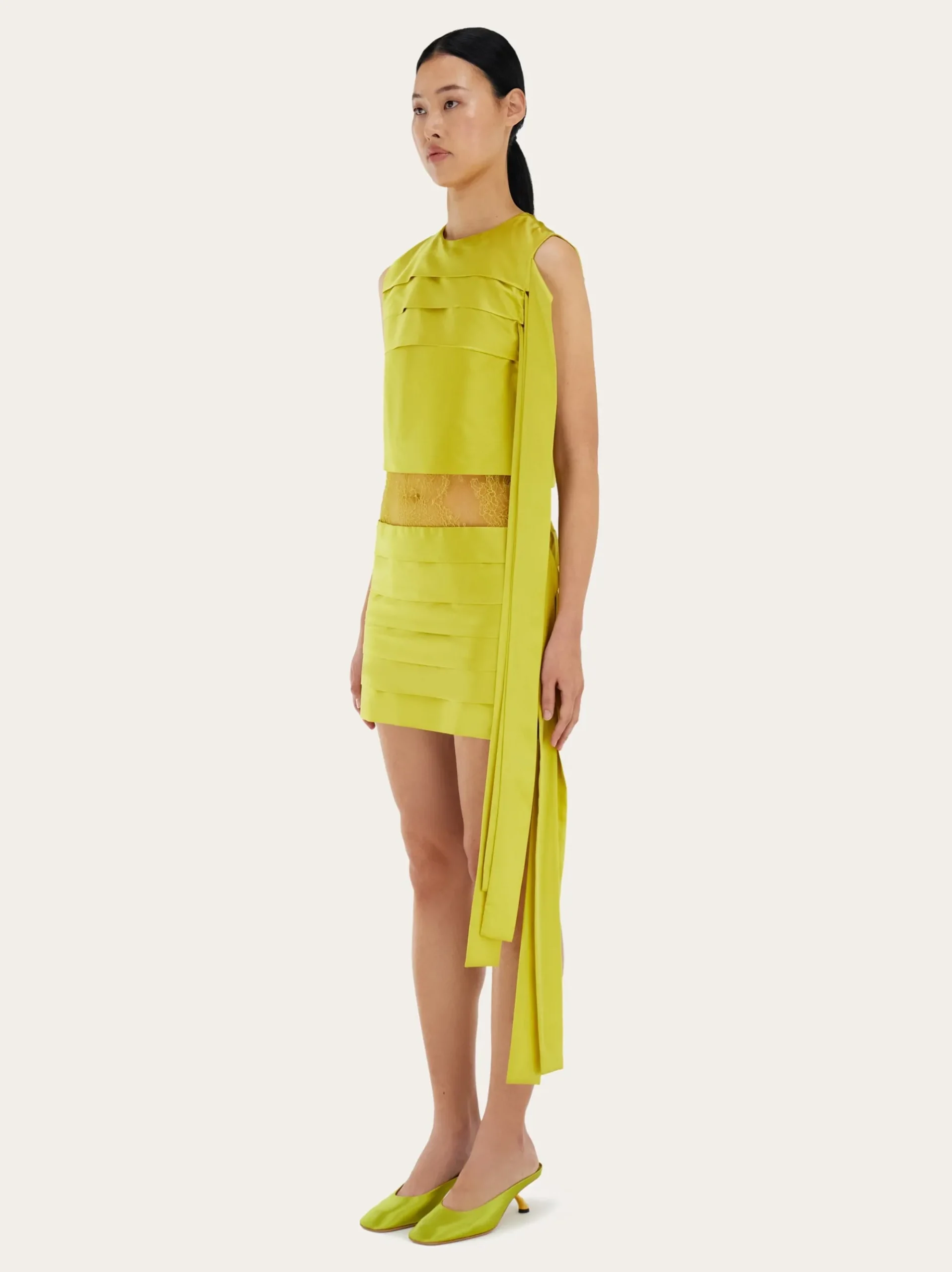 Mini dress with lace detail - Women