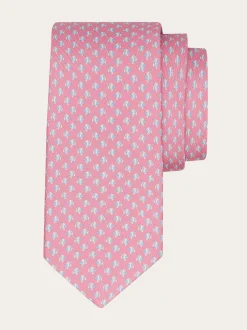 Mini fish print silk tie - Men