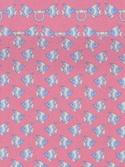 Mini fish print silk tie - Men