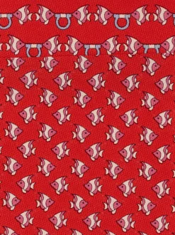 Mini fish print silk tie - Men