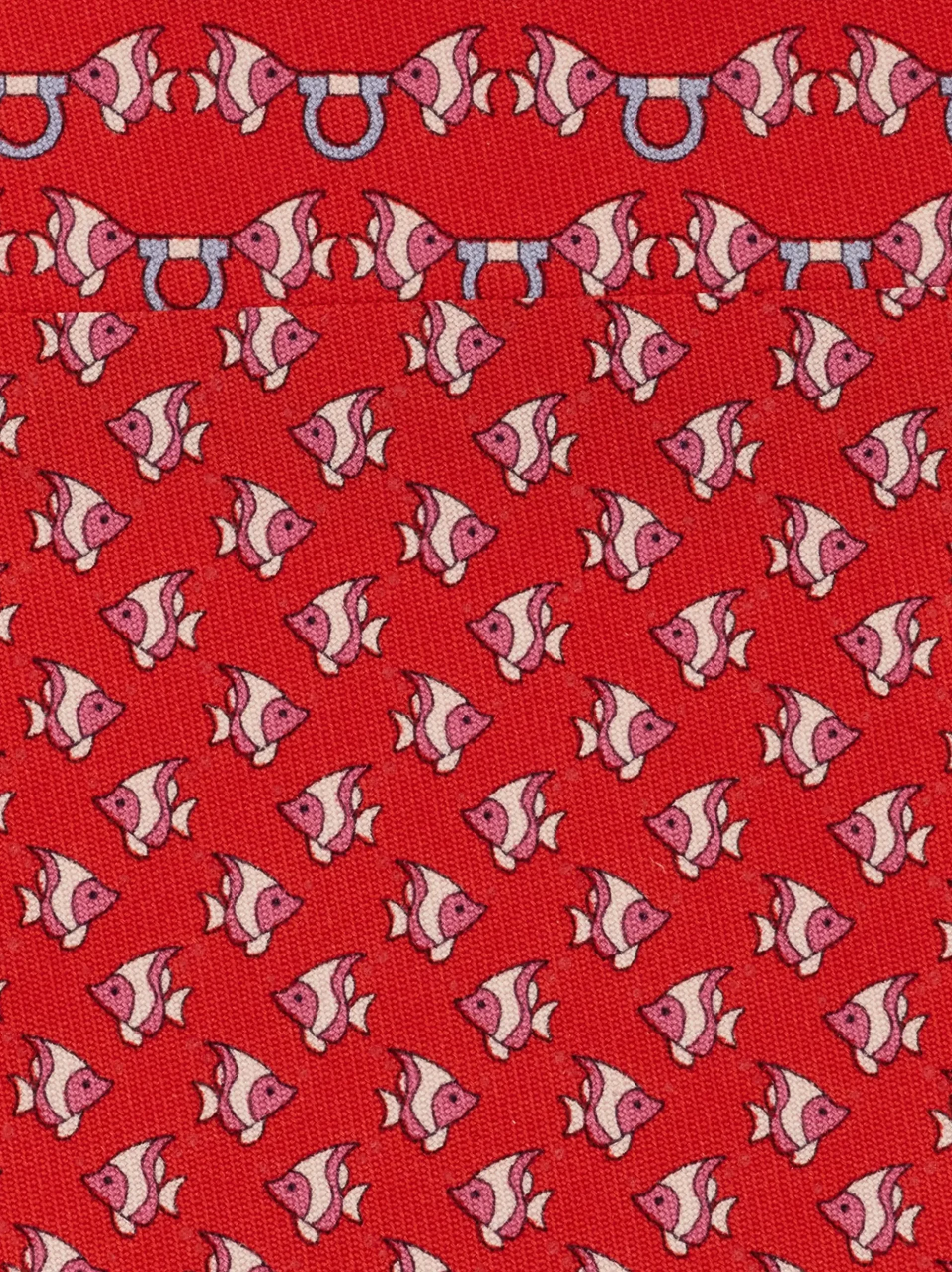 Mini fish print silk tie - Men