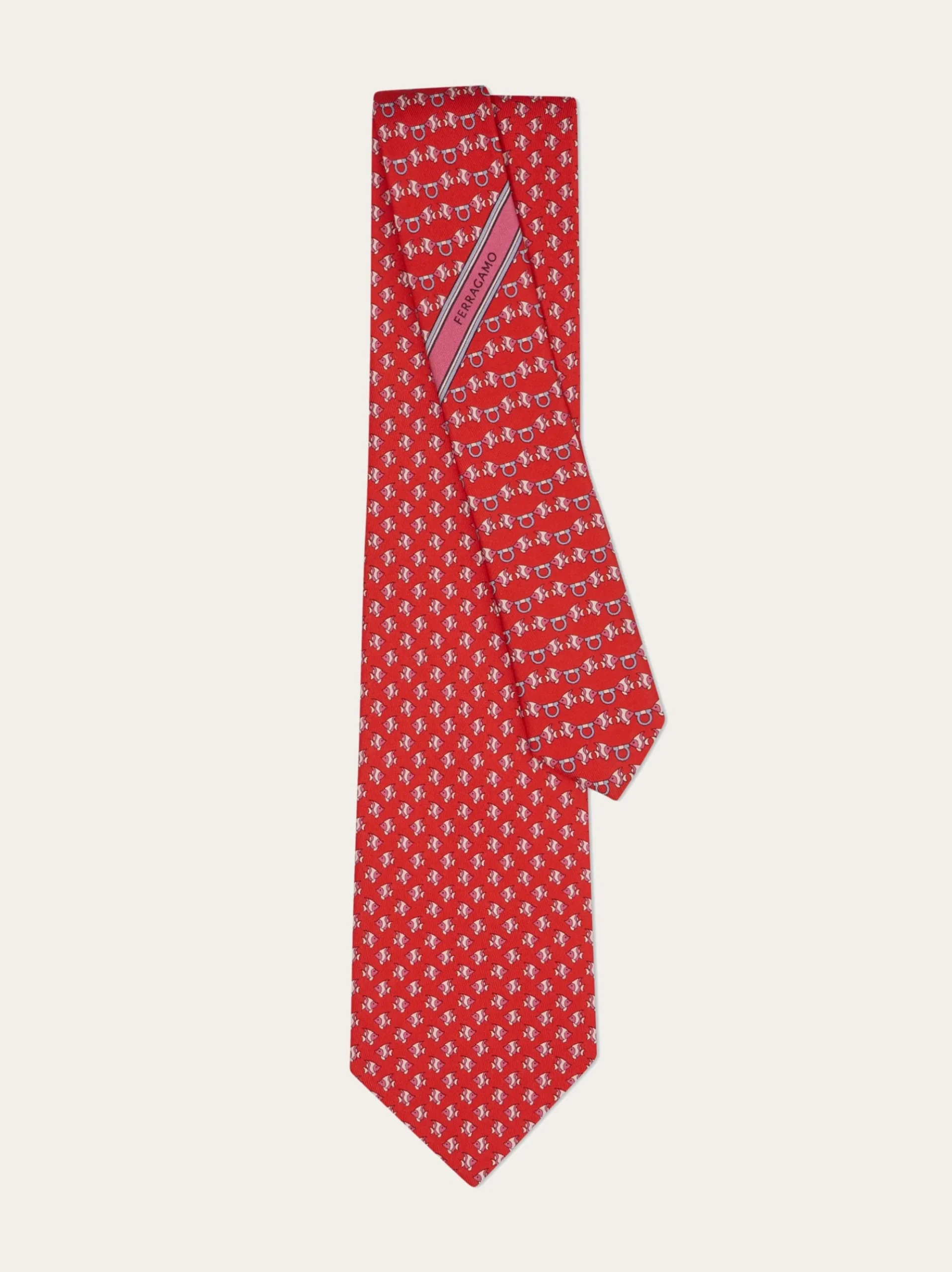 Mini fish print silk tie - Men