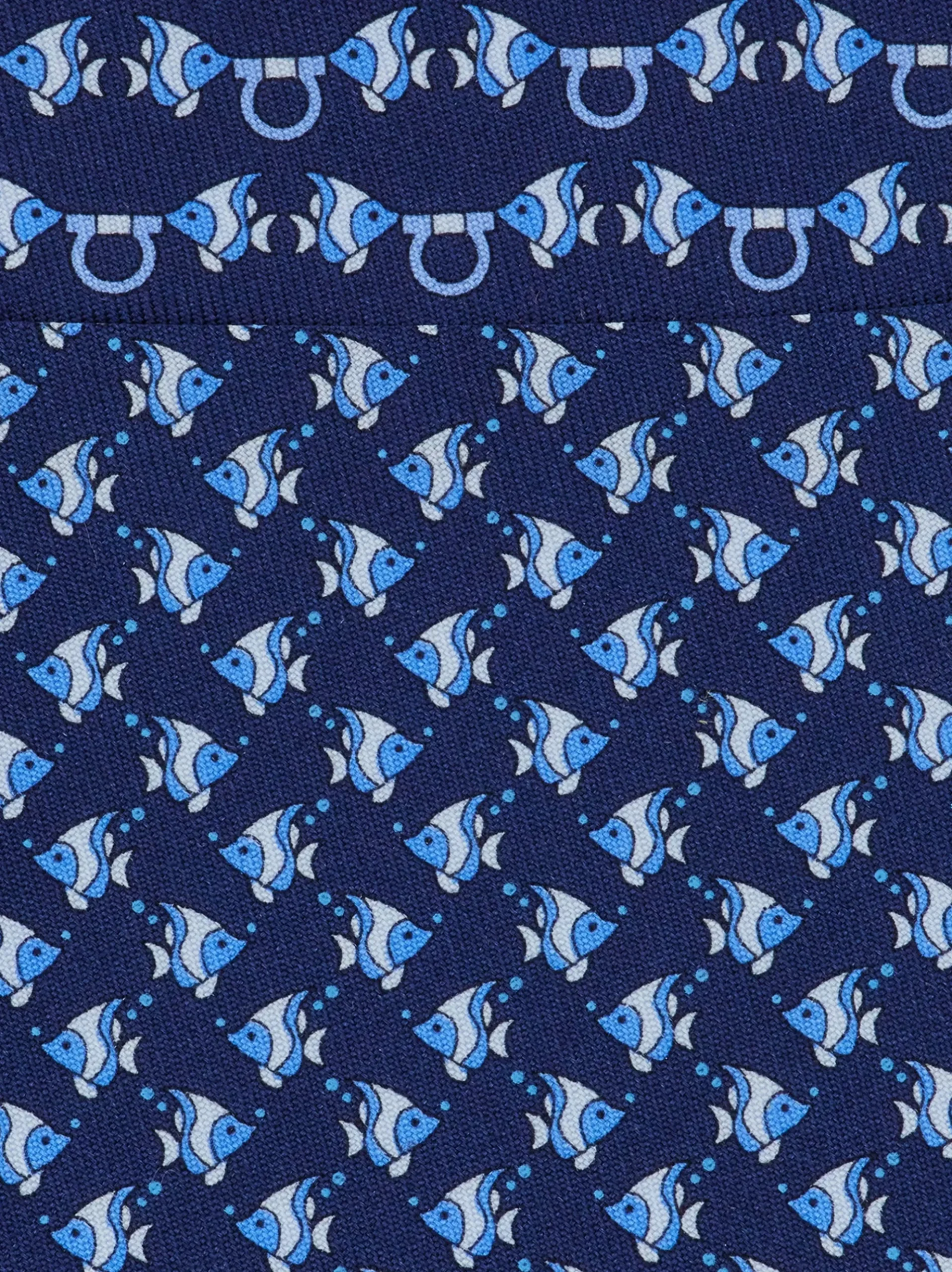 Mini fish print silk tie - Men