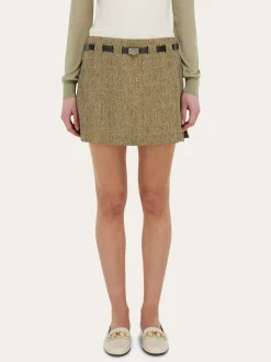 Mini skirt with Gancini belt - Women