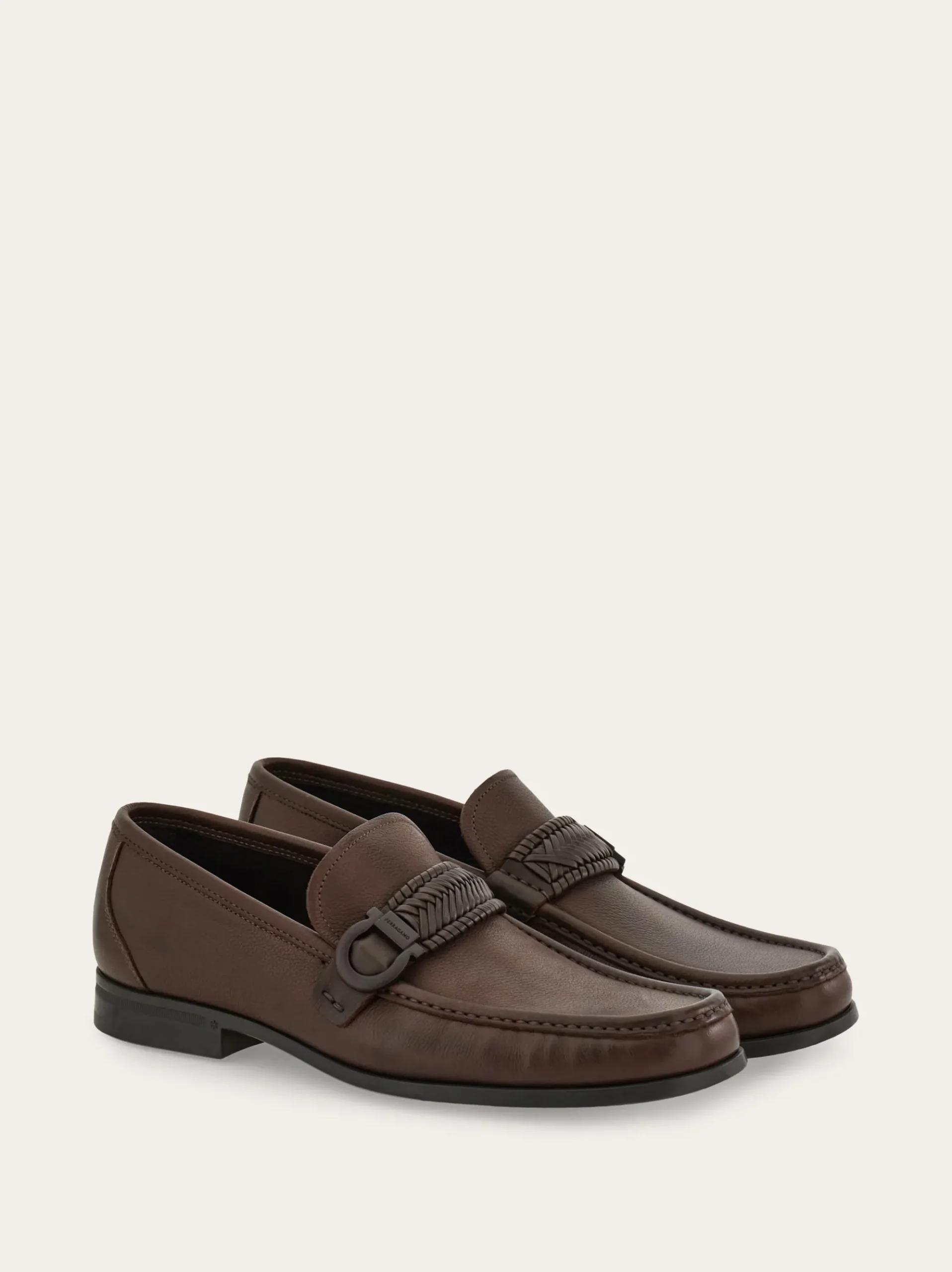 Moccasin with braid Gancini ornament - Men