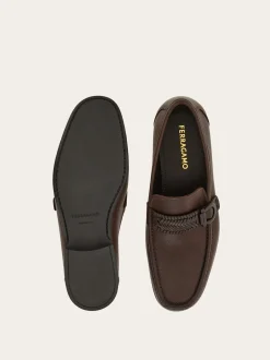 Moccasin with braid Gancini ornament - Men