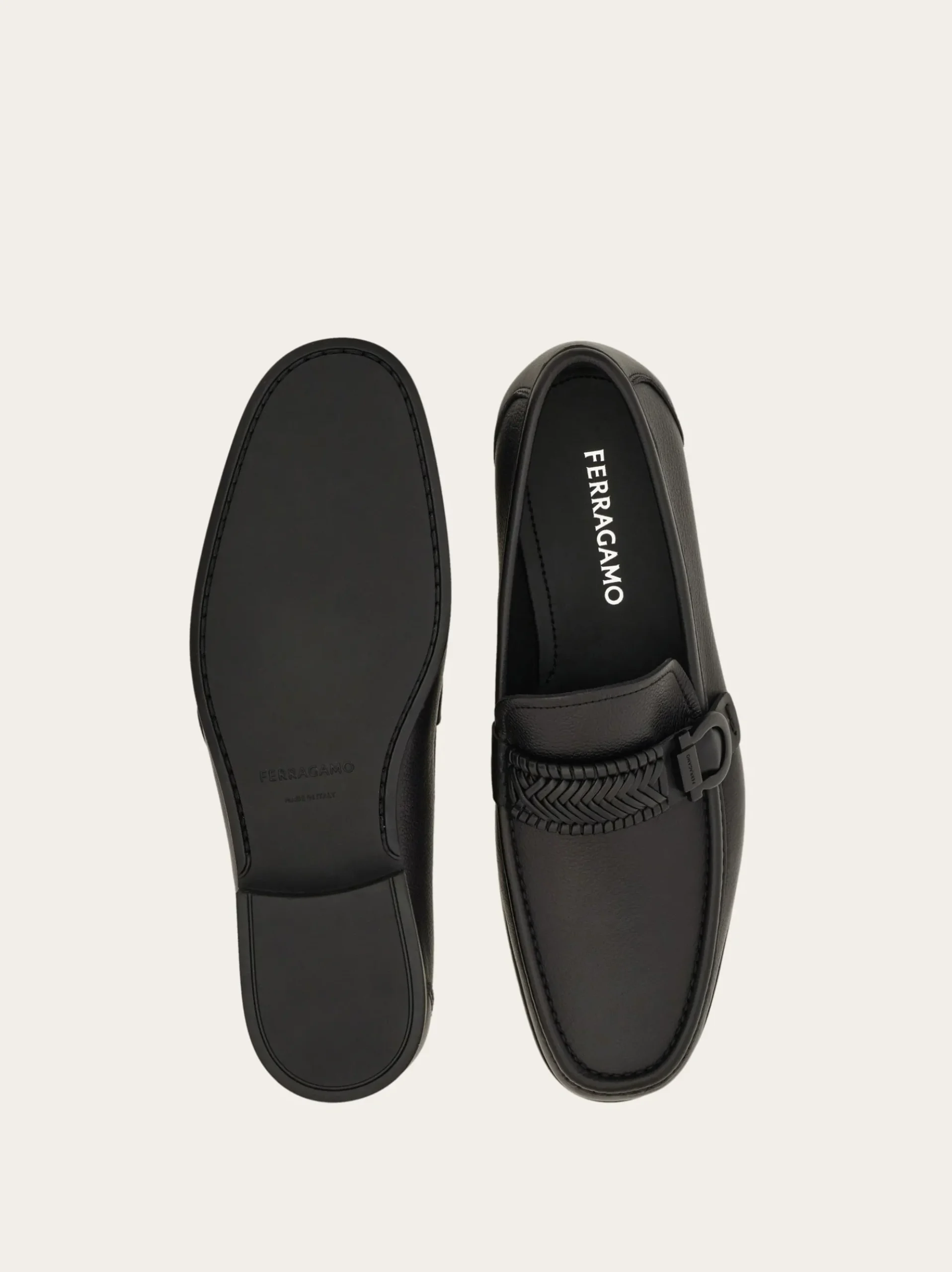Moccasin with braid Gancini ornament - Men