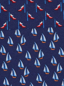 Nautical print silk tie - Men